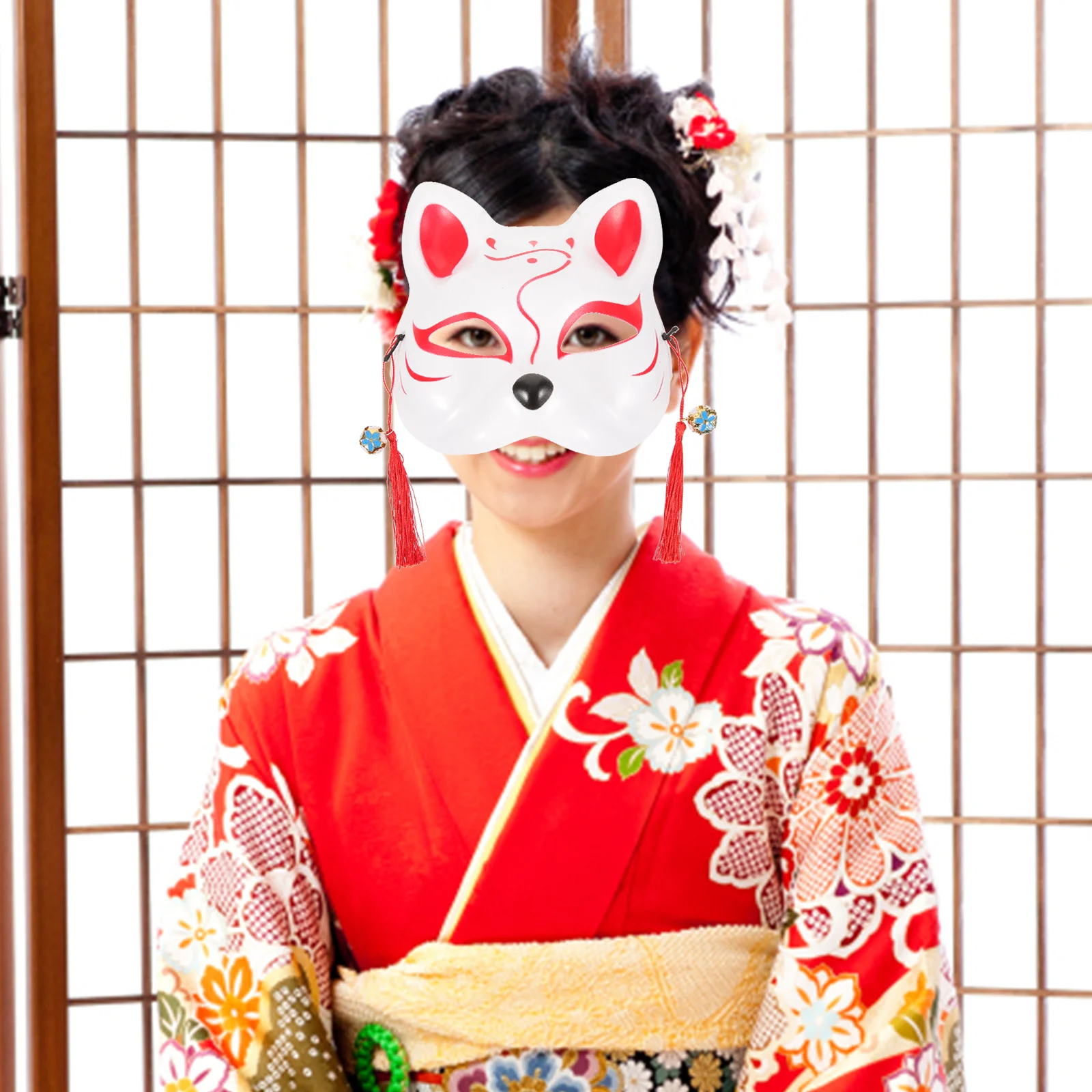 

Japanese Style Cat Masks Halloween Cosplay Party Masquerade Dance Performance PVC Face Coverings Kids Photography Props