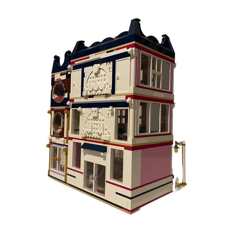 2026pcs Moc 하우스 & 티 룸 모듈 형 diy 건축 키트 교육 모델 빌딩 블록 생일 장난감 선물