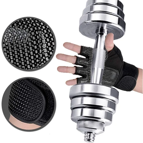 Imagen 2 del producto Guantes de levantamiento de pesas para Crossfit, mancuernas transpirables para ejercicio físico, culturismo, entrenamiento, gimnasio, deportes, 1 par