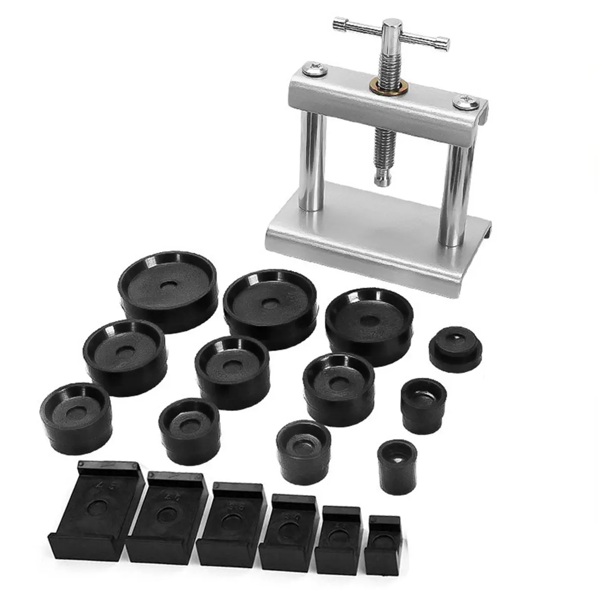 18PCS Professional Watch Press Set Watch Back for CASE Closing Tool Watch Press Machine Metal