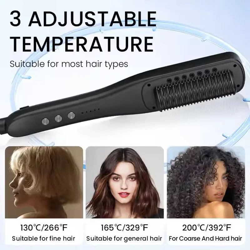 Professional Salon  Home Steampods Nano Spray Hair Straightener Hot Steam Hair Straightening Comb Curling & Straight Hair Styler - Image 5