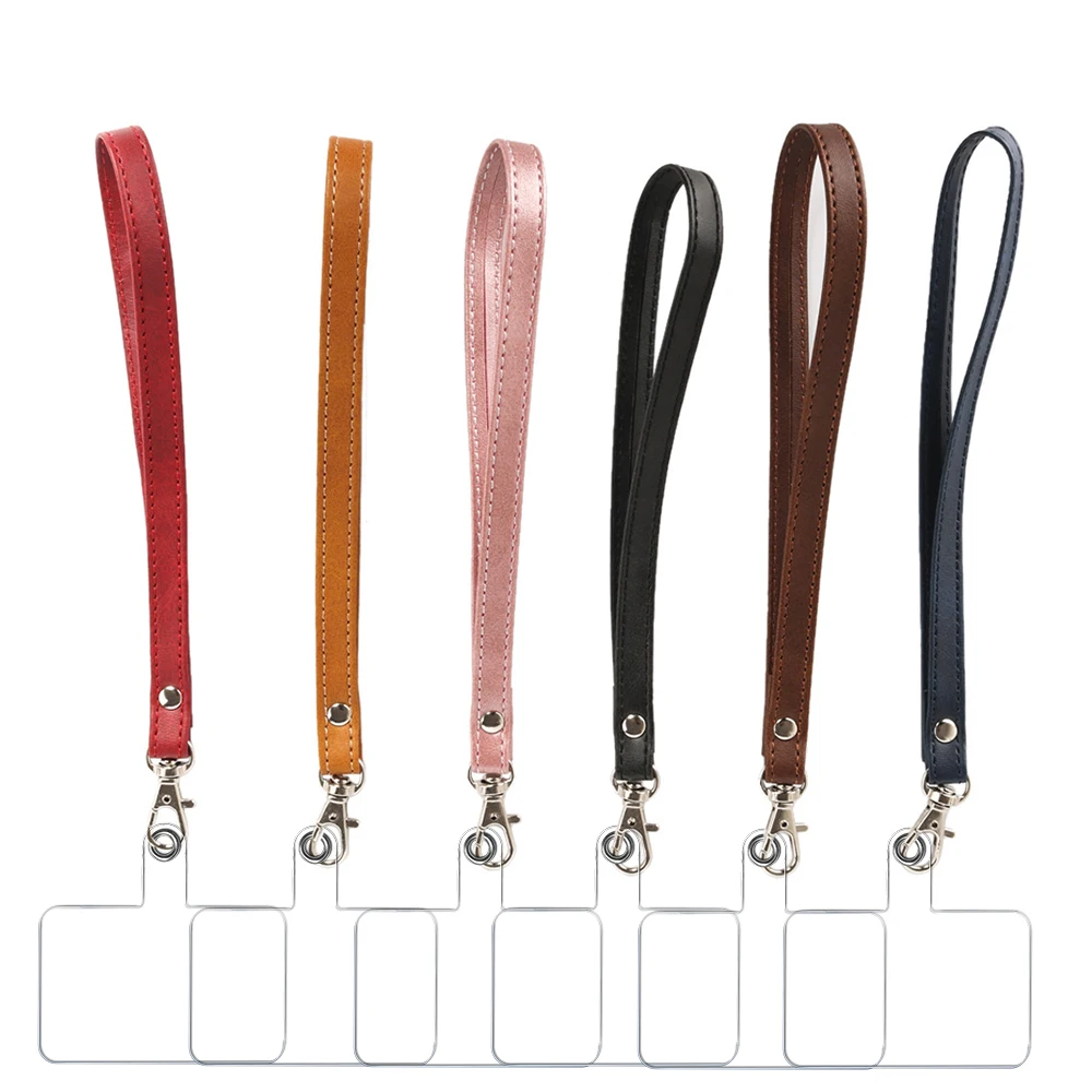 

2Set Leather Wrist band Short Lanyard Strap For Mobile Phone Case Wallet Bag Universal Handbag Clip Snap Sling Tether Cord