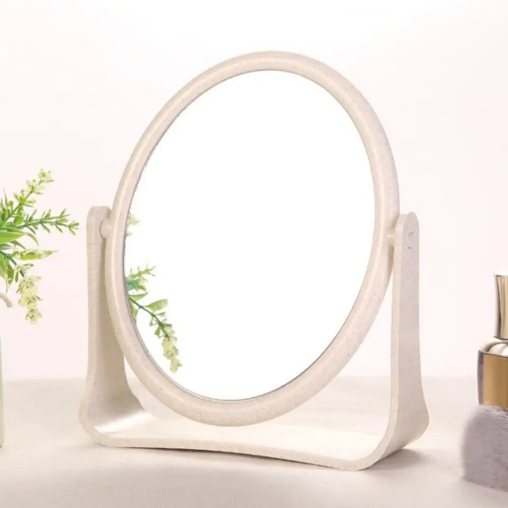 

360 Degree Rotating Double-sided Makeup Mirror Easy Use Modern Desktop Cosmetic Mirror Girly Heart Plastic Mirror