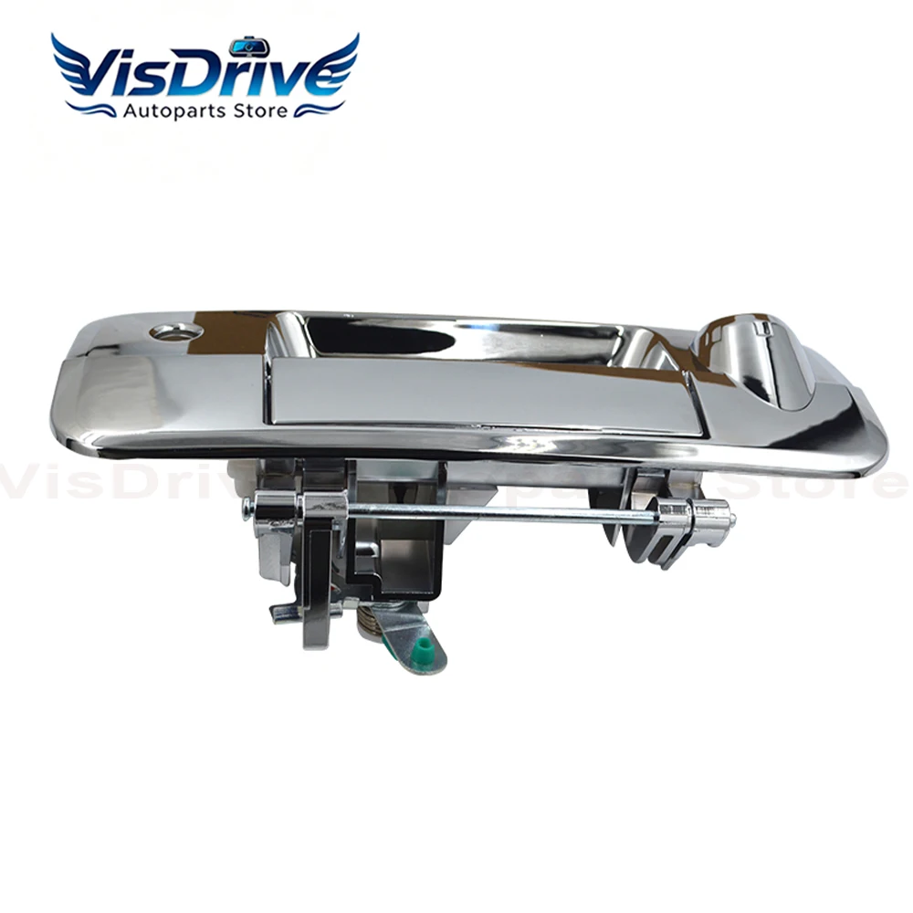 Chrome Tailgate Door Handle Rear Camera Hole For Toyota Tundra Exterior Liftgate Handle LS8006B (Silver) Rear Gate Latch Handle