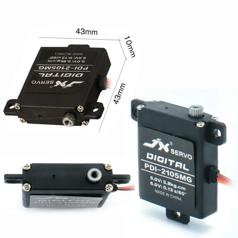 JX PDI-2105MG 21g Metal Gear Wing Servo 5.8KG Large Torque Digital Servo For RC Fixed Wing Airplane Aircraft Helicopter Parts