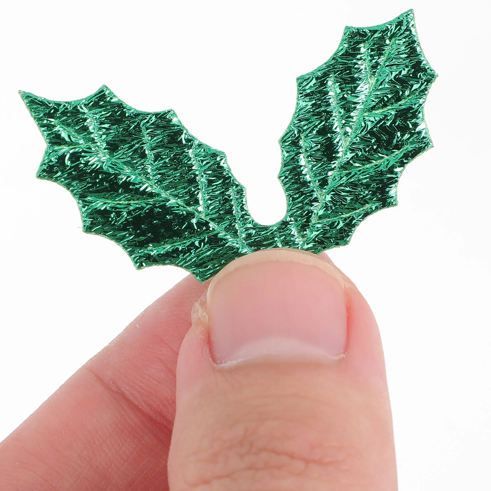 100 Pcs Fabric Christmas Tree naments Leaf Decor Artificial Leaf Material Holiday Decorations Party Supplies