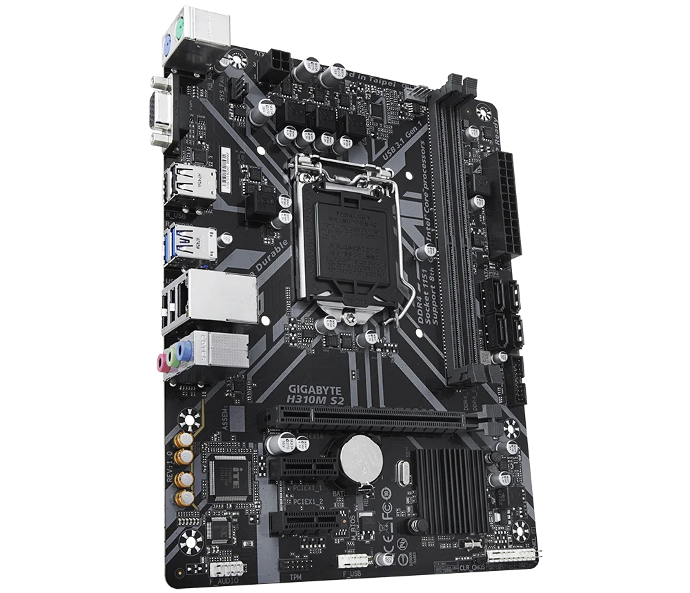 New Gigabyte PRIME H310M S2 motherboard supports Intel LGA-1151 DDR4 2666MHz, SATA 6Gbps