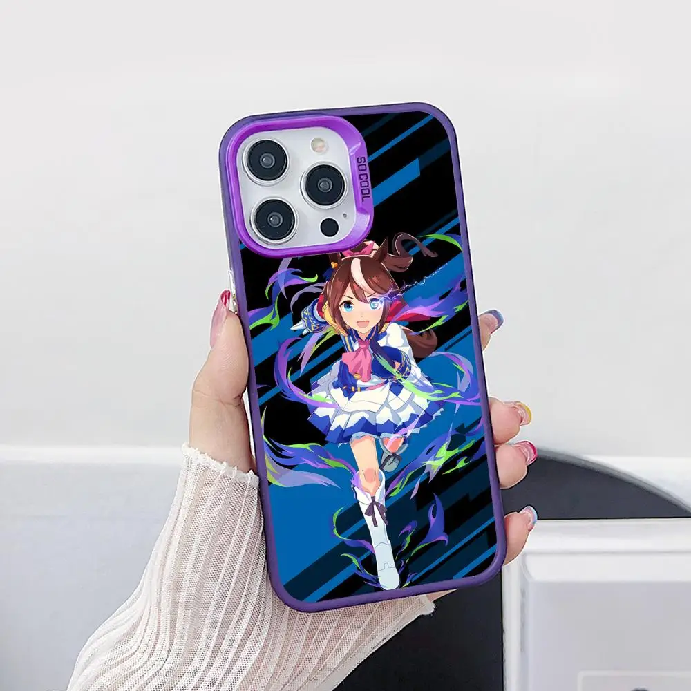 

Чехол для телефона Anime Uma Musume Tokai Teio для iPhone 17 16 15 14 13 12 11 X XR XS 8 7 Air Pro Max Plus, фиолетовый, полупрозрачный