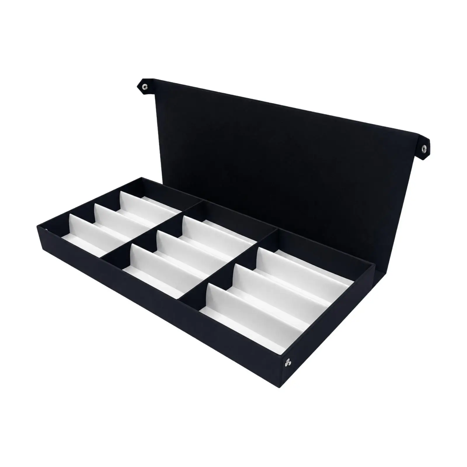 Sunglasses Storage Tray with Hinged Lid Compartmentalized Countertop Sunglasses Organizer Divided Eyewear Display Case