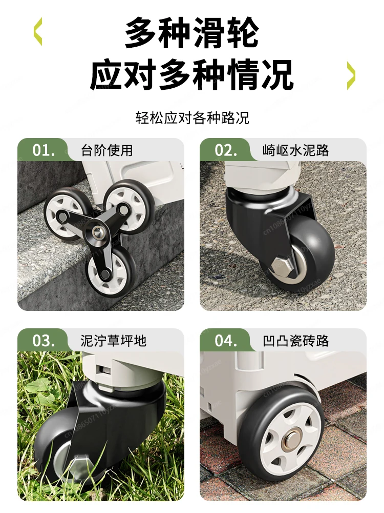 Shopping Small Folding shopping cart Household portable pickup Express trolley Hand Camping Stall car