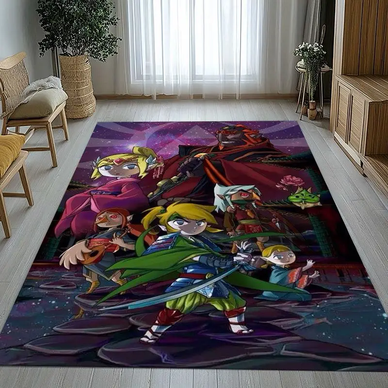 Classic Game Z-Zelda Hylian Crest Link Non-Slip Large Area Rug for Living Room,Bedroom Playroom Carpet Mat for Sofa,Home Decor