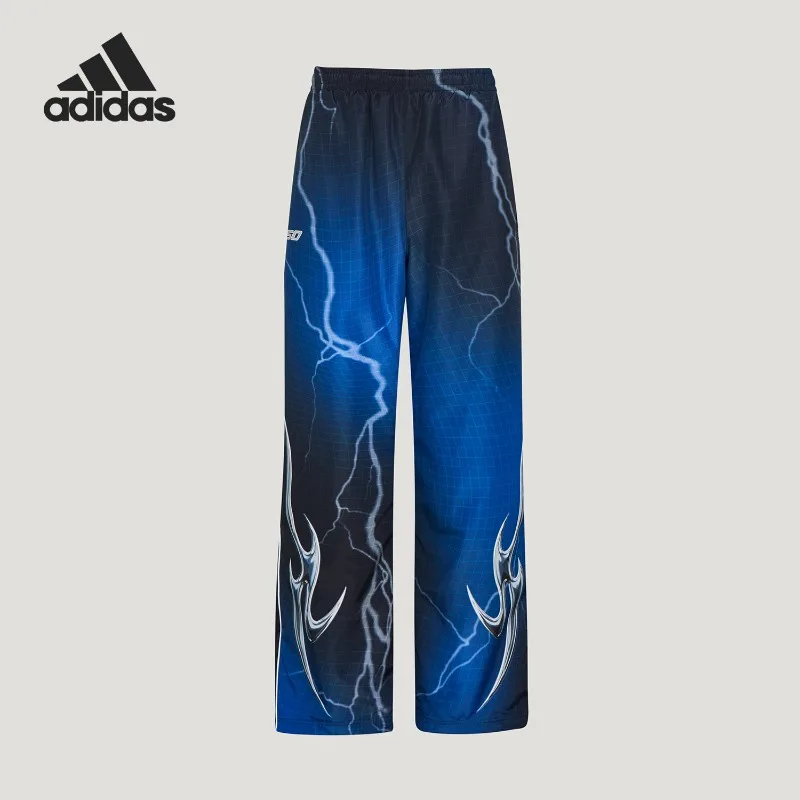 Adidas Clover New Men's and Women's Blue and Black Classic Training Sweatpants KY5775