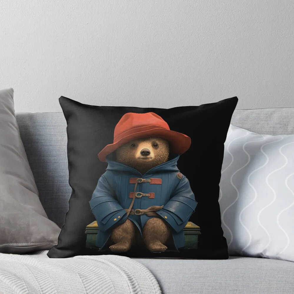 Paddington Bear with Suitcase Throw Pillow christmas cushions covers Decorative Cushion