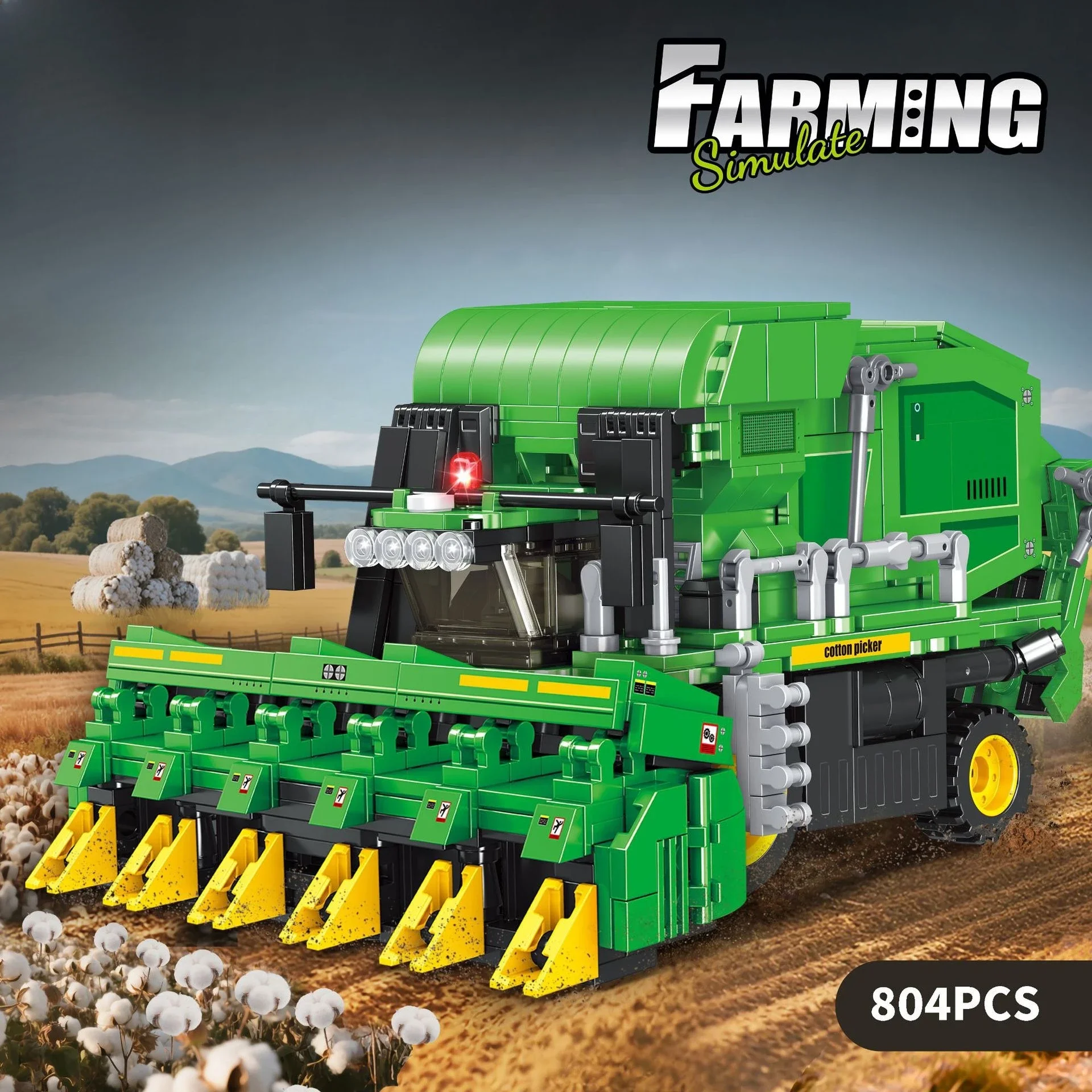 القش حصادة جرار لودر أطفال بالريموت كنترول نموذج اللبنات الآلات الزراعية تجميعها الطوب لعبة طفل هدية عيد ميلاد