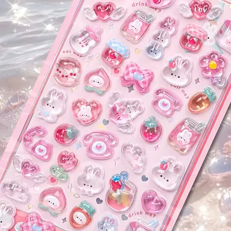 Funny Sweet Furit Ice Cream Pets Drop 3D Relief Sticker Scrapbooking Diy Diary Decor Journaling Stationery Kawaii Stickers image 4