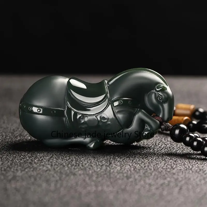 Genuine Xinjiang Hetian Jade Tang Horse Hand Handle Piece Fine Material Sapphire Wenwan Horse Hand Handle Piece Men's Women's Ja