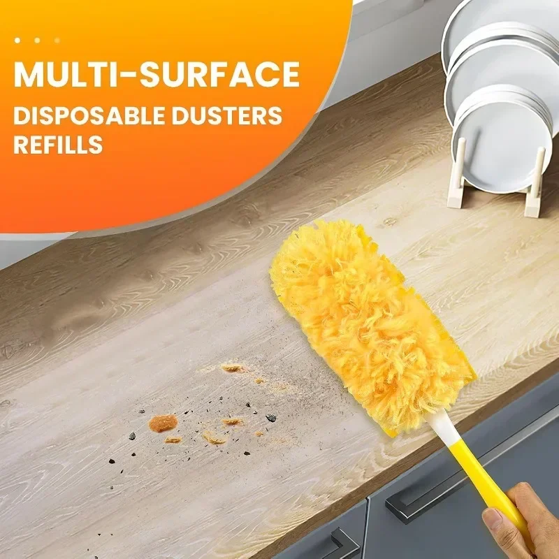 10-80PCS 360 ° Dusters Refills for Cleaning Dust Spider Web Cleaning Disposable Feather Duster Roof and Desktop Clean Tool