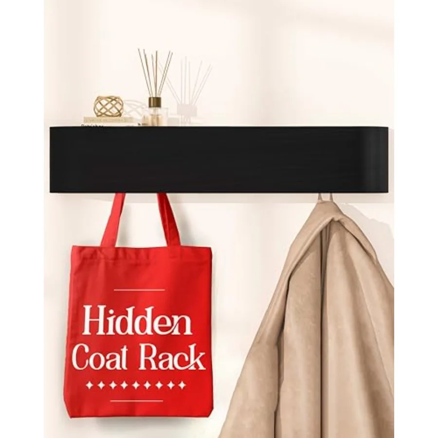 

wall Coat Rack - wall Shelf with Hooks - entryway Hooks - entryway Shelf - Modern Coat Rack - Wooden Coat Rack wall Mount for H