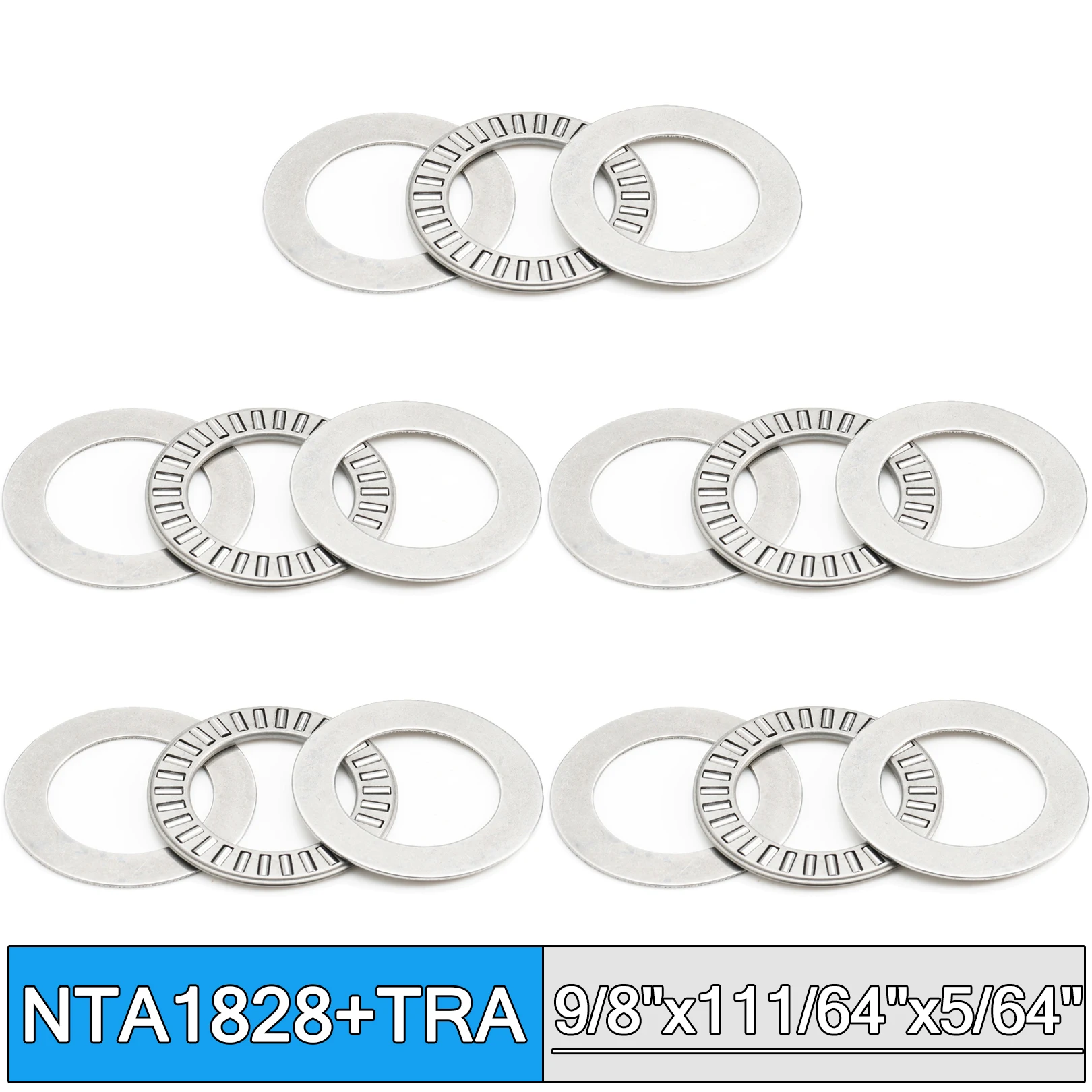 

NTA1828 + TRA Inch Thrust Needle Roller Bearing With Two TRA1828 Washers 28.58*44.5*1.9837 mm ( 5 PCS ) TC1828 NTA 1828 Bearings