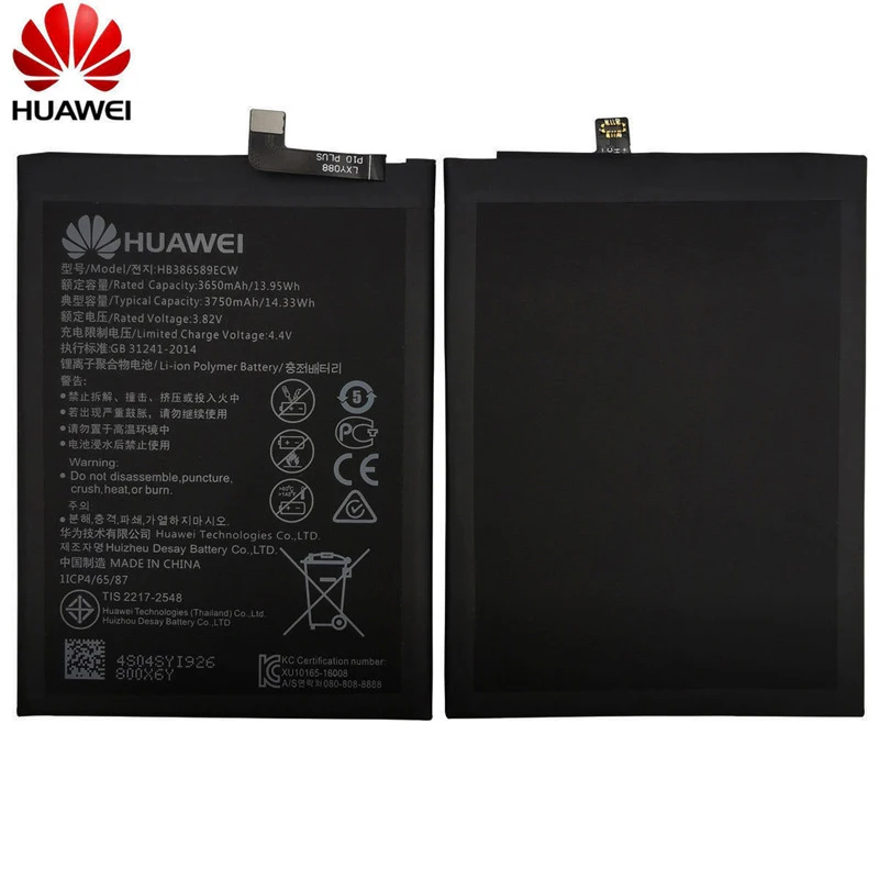 100% Original Hua Wei HB386589ECW For Huawei P10 Plus Honor 8X 9X Lite Play View 10 Mate 20 Lite Nova 3 4 5T Honor 20 Battery