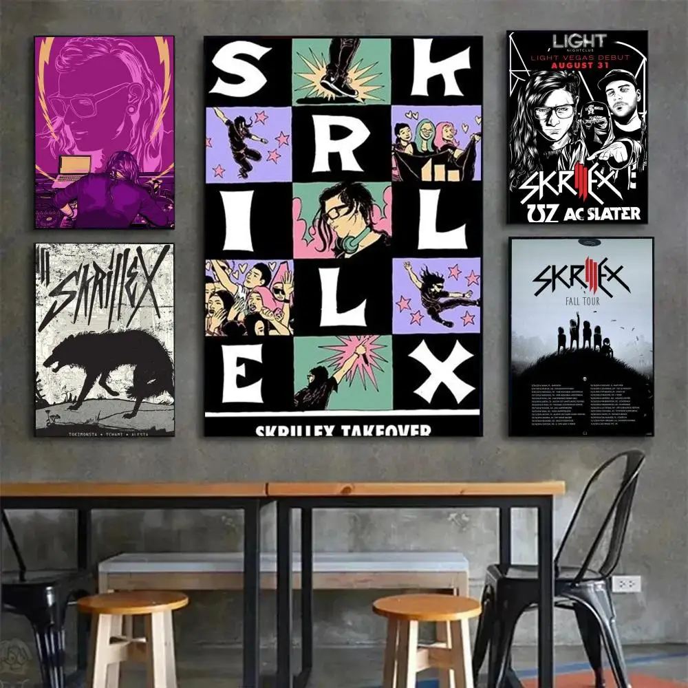 American Electronic Music Producer Singer S-Skrillex Poster Poster Painting Wall Art Mural for Living Room Home Decor and Gifts