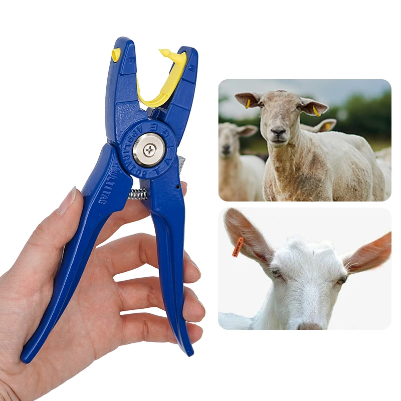 Goat Sheep Ear Tags Pliers Clamp, Farm Animals Livestock Ear Laser Earrings, Rabbits Sheep Identification Device Nylon Material