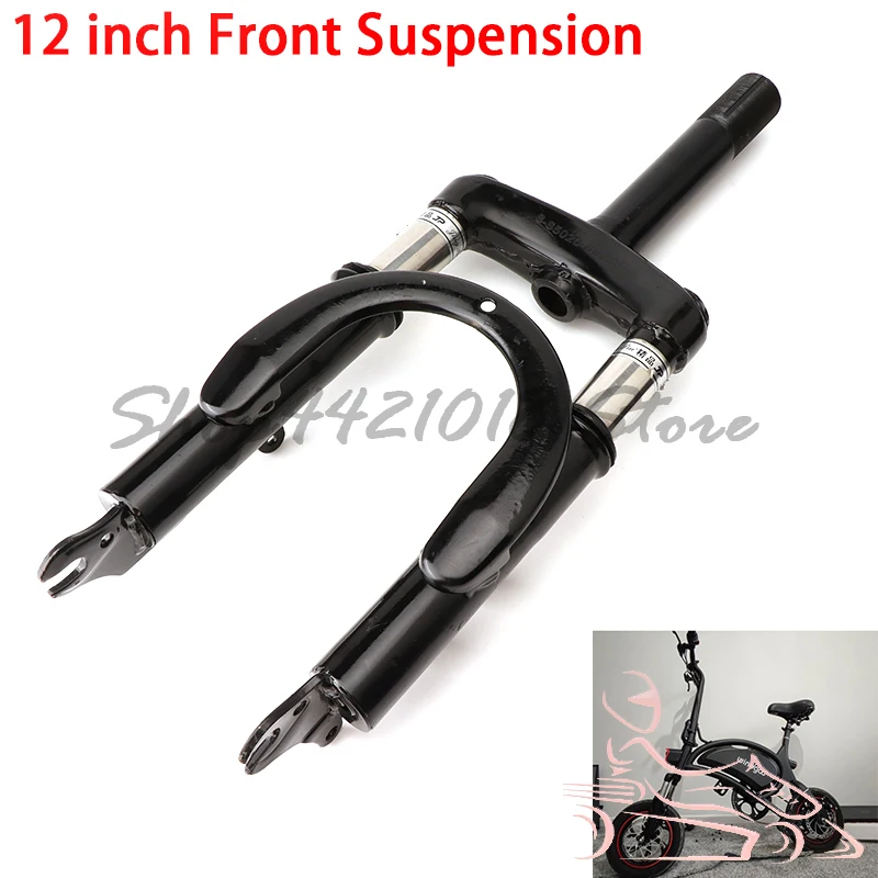 

12 inch Front Suspension Fork For Brake Disc Alloy Steel Holder motorcycle MTB Bicycle Electric Scooter Tube Shock