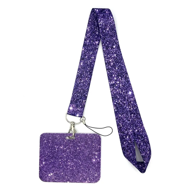 Shining Neck Strap Lanyards ID badge card holder keychain Mobile Phone Strap Gift Ribbon webbing necklace