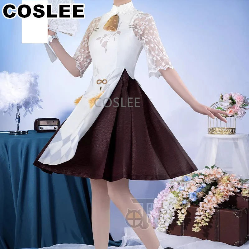 

COSLEE Ganyu Cosplay Costume Genshin Impact Cosplay Women Lovely Cheongsam Dress Uniform Game Suit Halloween Party Outfit S-XL