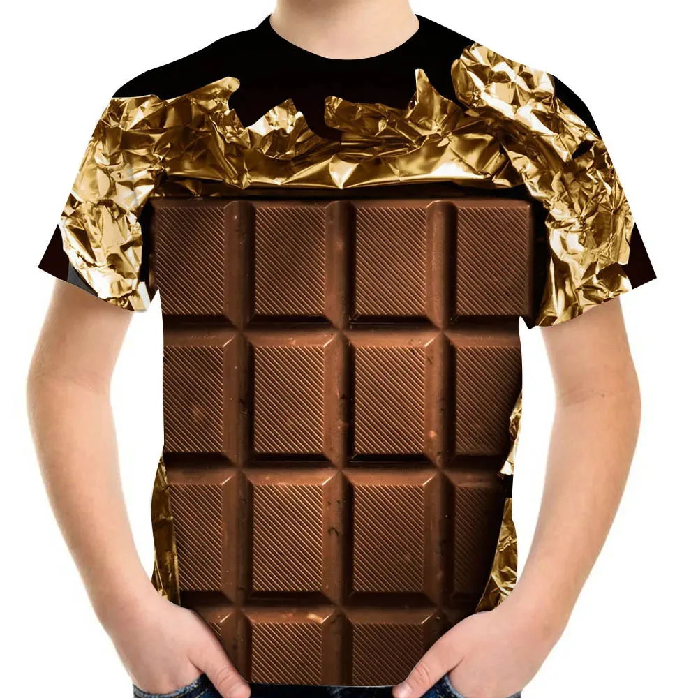 Children's Clothing T-Shirt for Girls Short Sleeve Boy Child Tee Tops Colorful Candy 3D Print Casual O-Neck Kids Summer Clothes view 2