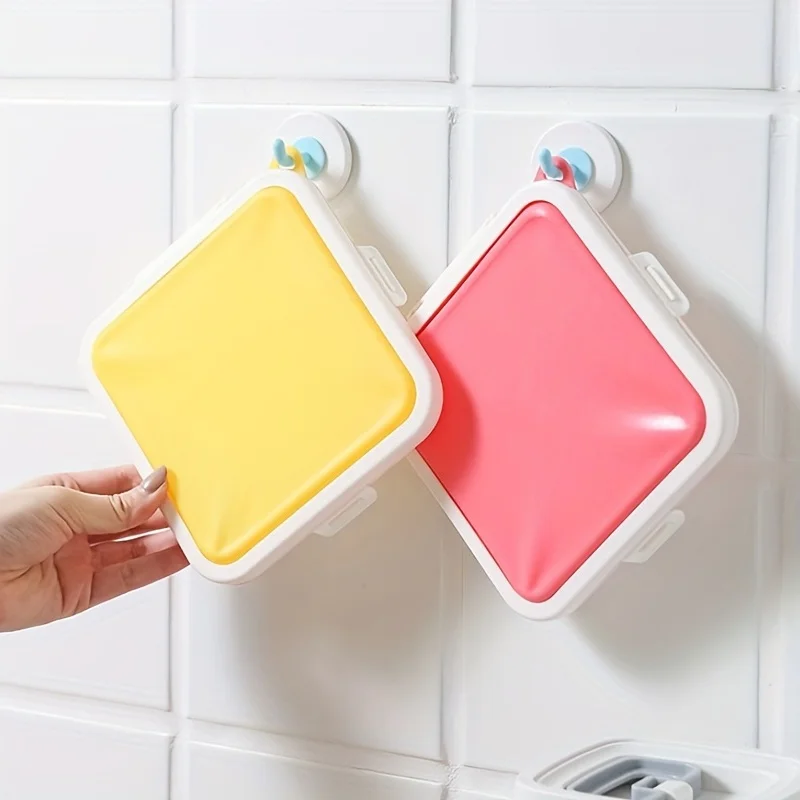 Sandwich Lunch Box with Lid, Plastic Portable Toaster Sandwich Box with Hanging Ring, Kitchen Outdoor Large Capacity Bento Box