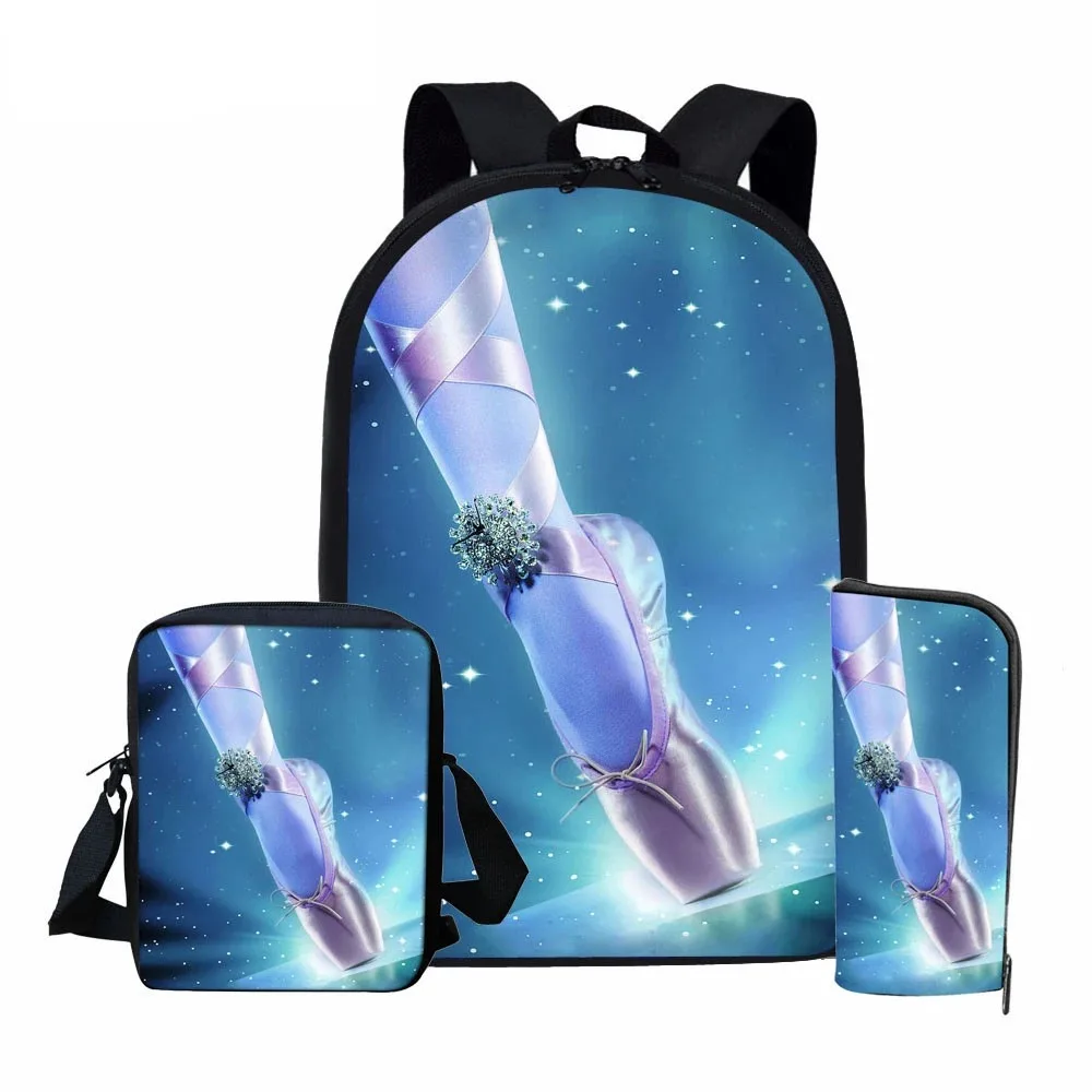 3D printed school bags for student, harajuku, dance, ballet, shoe, dancer, laptop backpack, backpack, tilted shoulder bag,