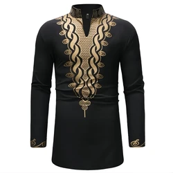 Hot Sale Men's Clothing African Men's Suit Bronzing Top and Trousers 2 Piece Set pakistan  abaya  islamic clothing