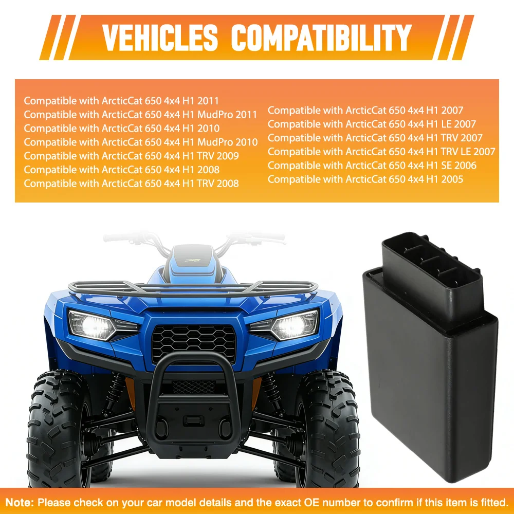 For ArcticCat 650 4x4 H1 MudPro TRV LE SE CDI Ignition Module Box 0824-038 Motorcycle Replacement Parts Plastic and Metal