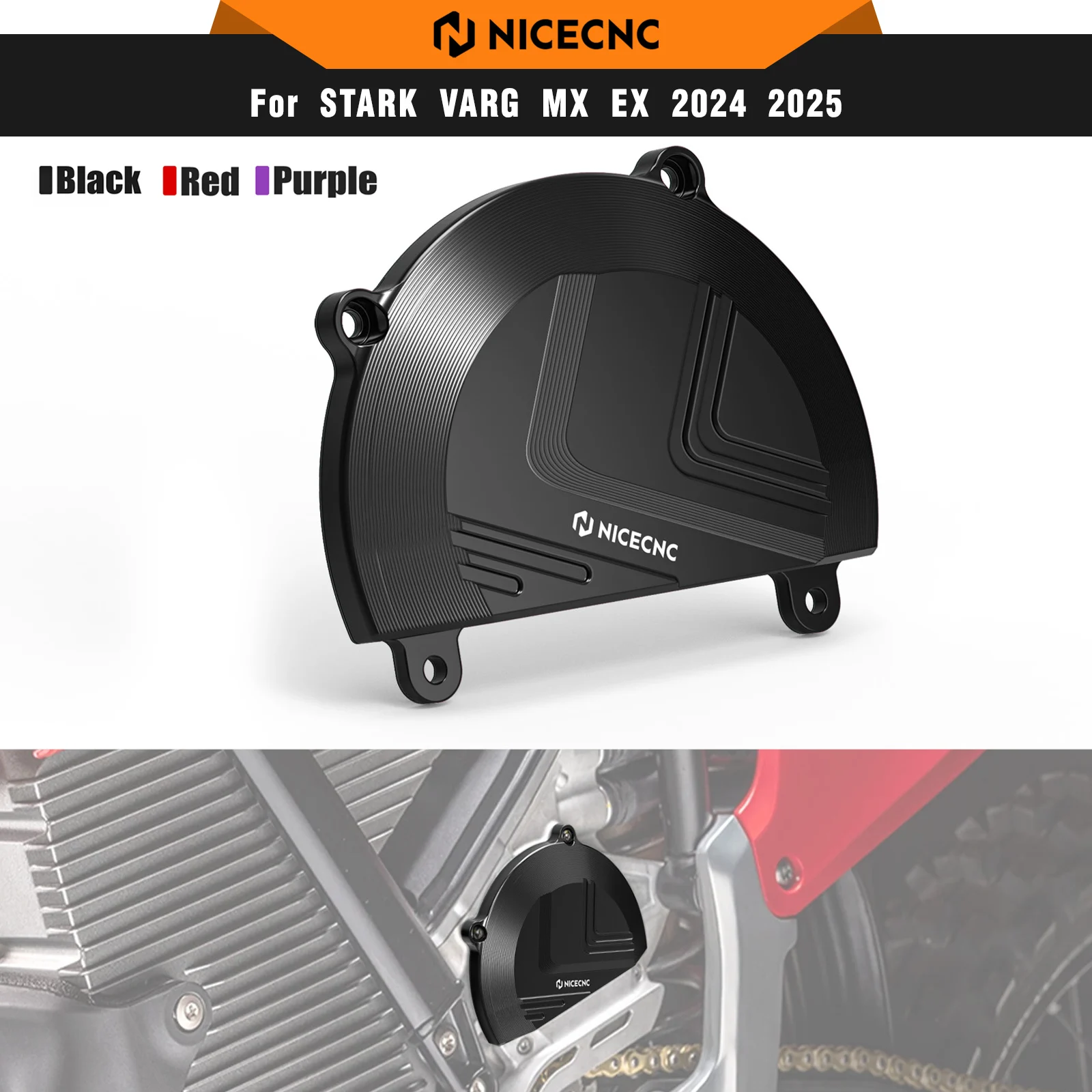 

NICECNC для Stark Varg MX Stark Varg EX, электрический велосипед для бездорожья 2024 2025, левая и большая крышка двигателя, алюминиевая защита