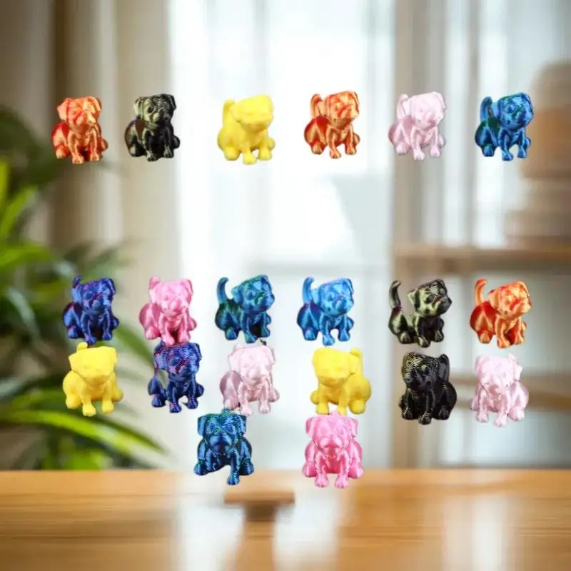 10/20Pcs 3D Printed Mini Dog And Small Animal Multi-color Cute Home DecorationCartoon Animal Dog Christmas Gift Micro Ornaments