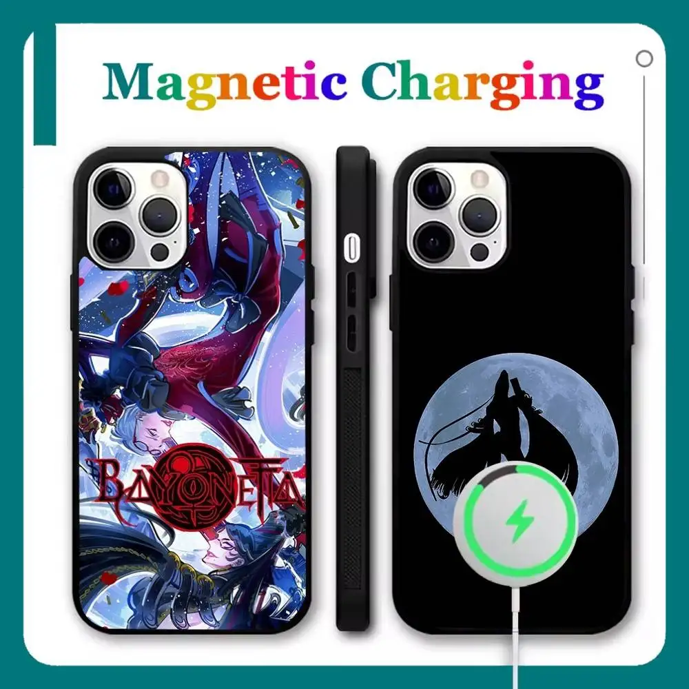 

B-BayonettaS Game Phone Case For iPhone 16,15,14,13,12,11,Pro,Max,Plus,Mini,SE New Magsafe Magnetic Wireless Charging