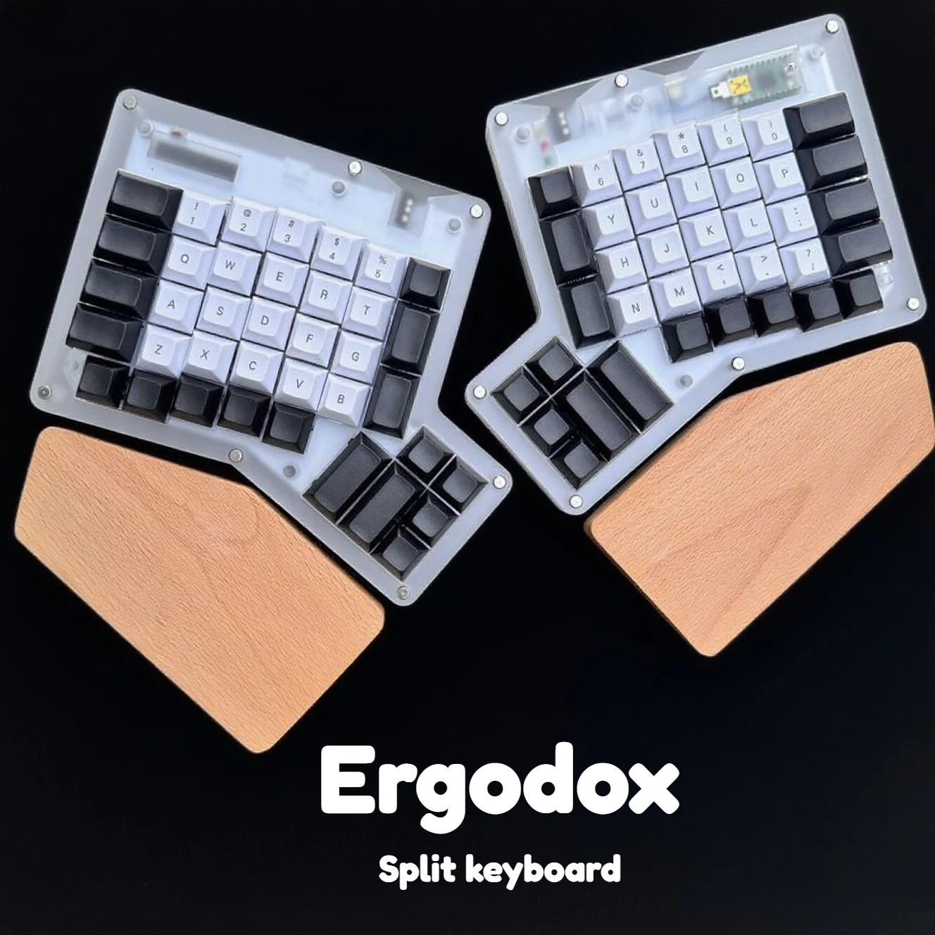 

Ergodox Split Keyboard Acrylic Transparent Case Ergo Keycap Plamrest Hotswap Gaming Keyboard QMK/VIAL Mechanical Keyboard Kit