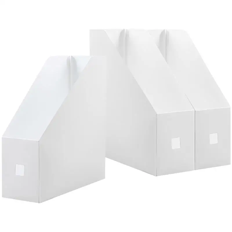 

3Pcs File Storage Rack Holder Magazine Stand White Bookshelf Plastic Files Holders Desk Organizer Desktop Box Desk Book Holder