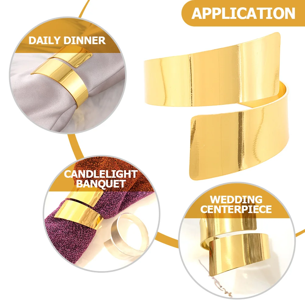 

12Pcs Napkin Rings Decorative Gold Buckles Creative Holders for Wedding Party Banquet Napkin Rings Tableware Accessories