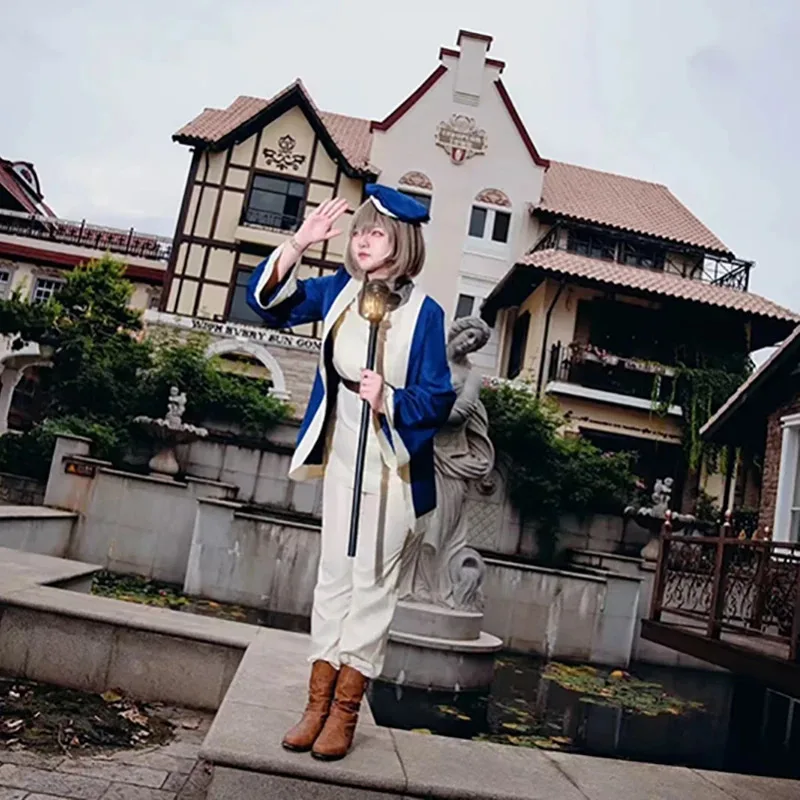 ชุดคอสเพลย์ Yiyi Anime Delicious Dungeons Meshi Falin ปี 2025 พร้อมวิกผม เสื้อคลุมสีน้ำเงินเข้ม กางเกง หมวก ชุดเต็ม Laios Touden Adu