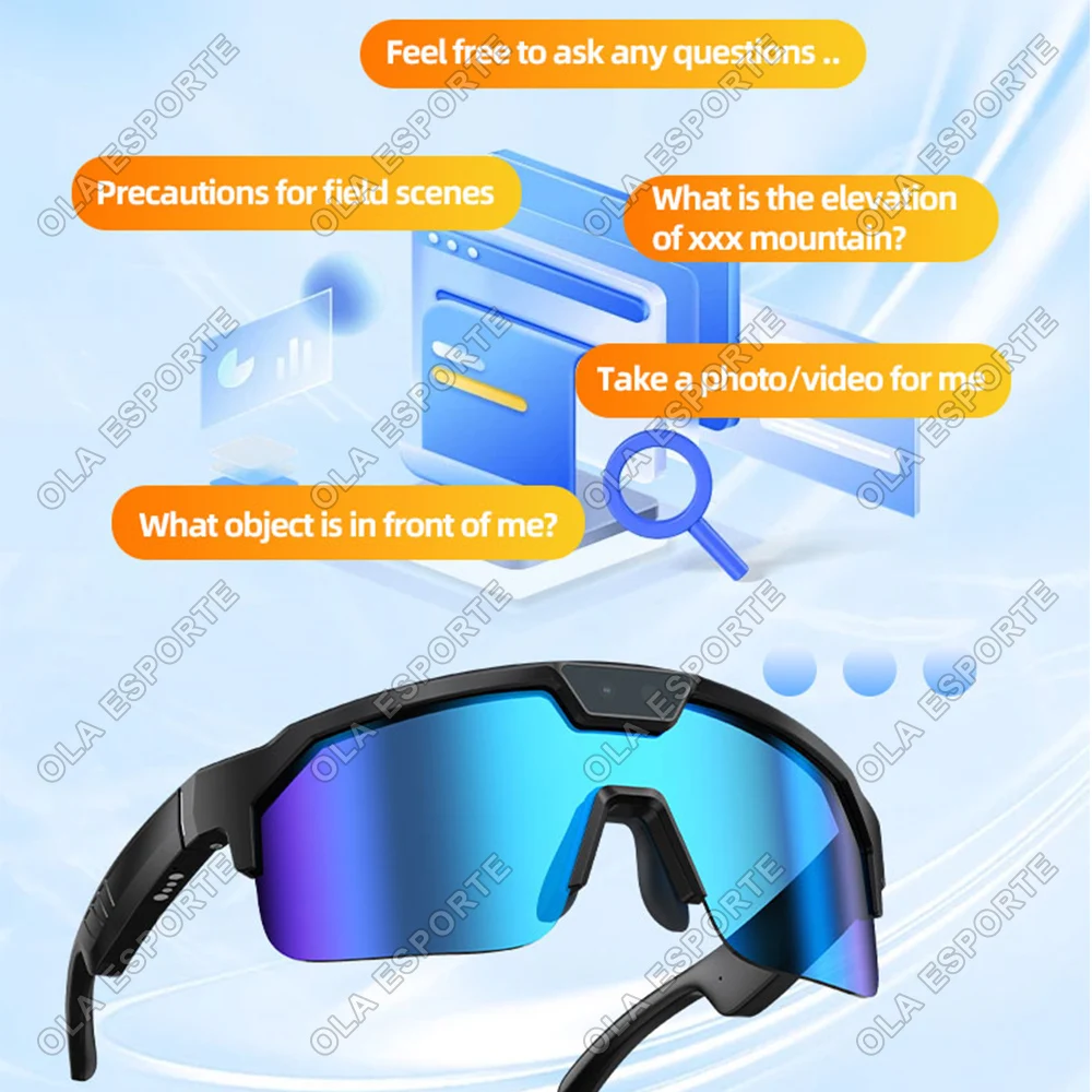 New Ai Intelligent Glasses For Outdoor Cycling Goggles With 800w Camera And High-definition Anti Shake Mini Recording Glasses image 6