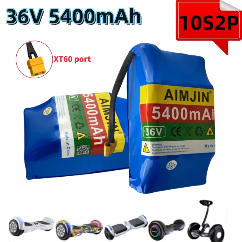 

100% New 36v 5.4ah lithium battery 10s2p 36v battery 5400mAh lithium ion pack 36V 4400mah scooter twist car battery