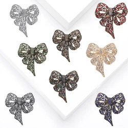 Retro personalized bow brooch alloy rhinestone clothing accessories ， women's fashion jewelry