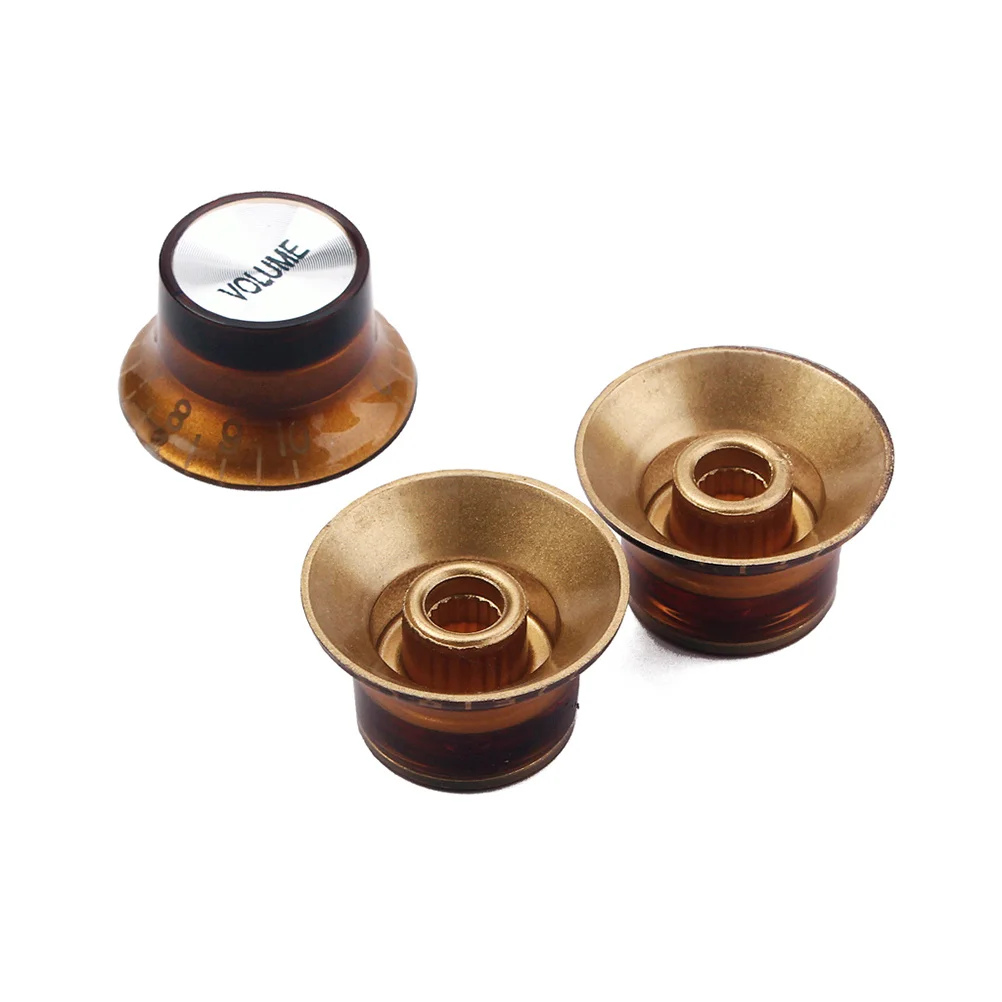 

3Pcs Guitar Volume Tone Control Knob Durable Plastic for Electric Bass Parts Accessory 1v2t Light Knobs Cap