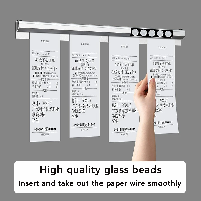 20-50cm alloy kitchen organizer ticket paper label clip order bill receipt hanger bar invoice file holder tool storage