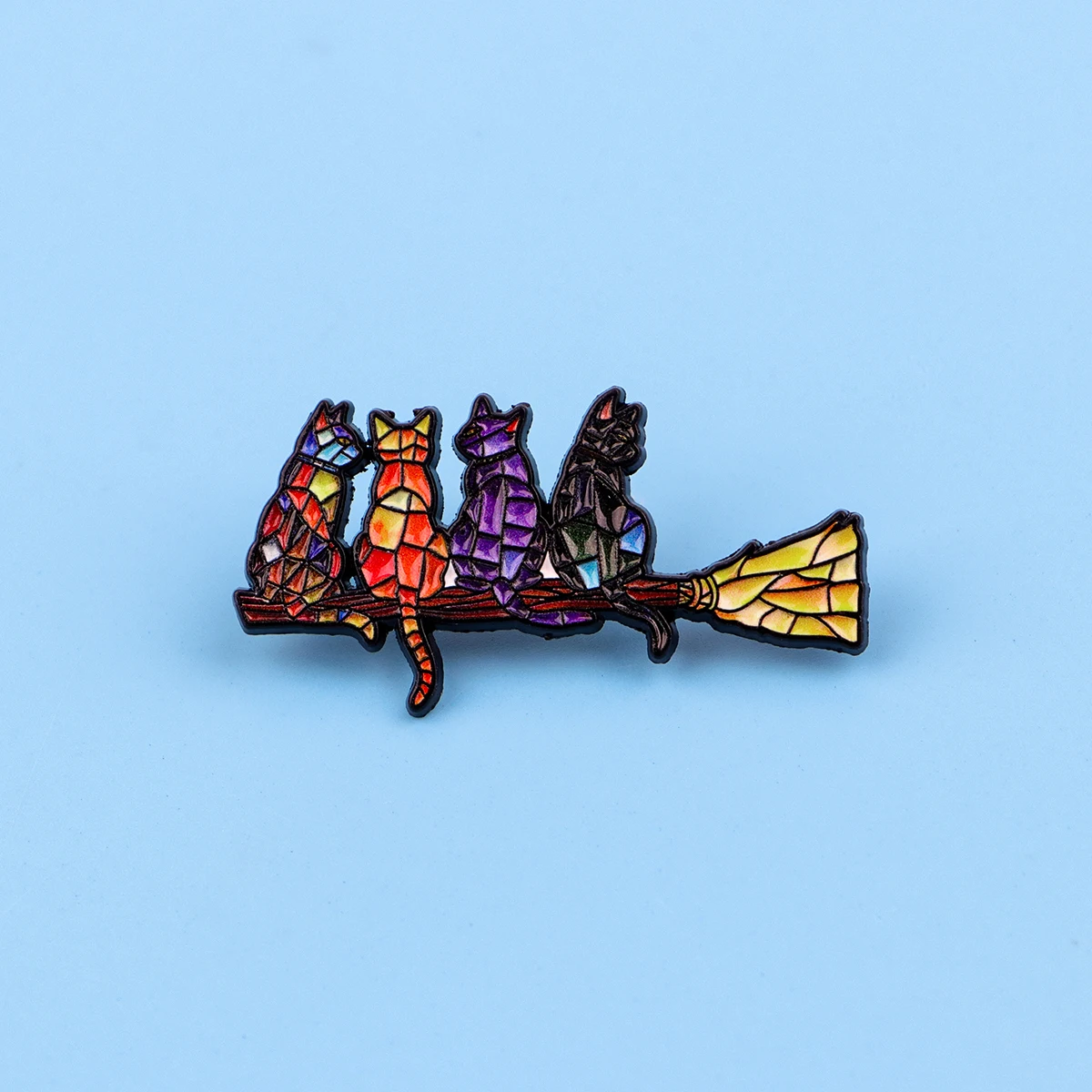 Colorful Cat Enamel Pin Witch - Women Fashion Japan บทวิจารณ์และราคา