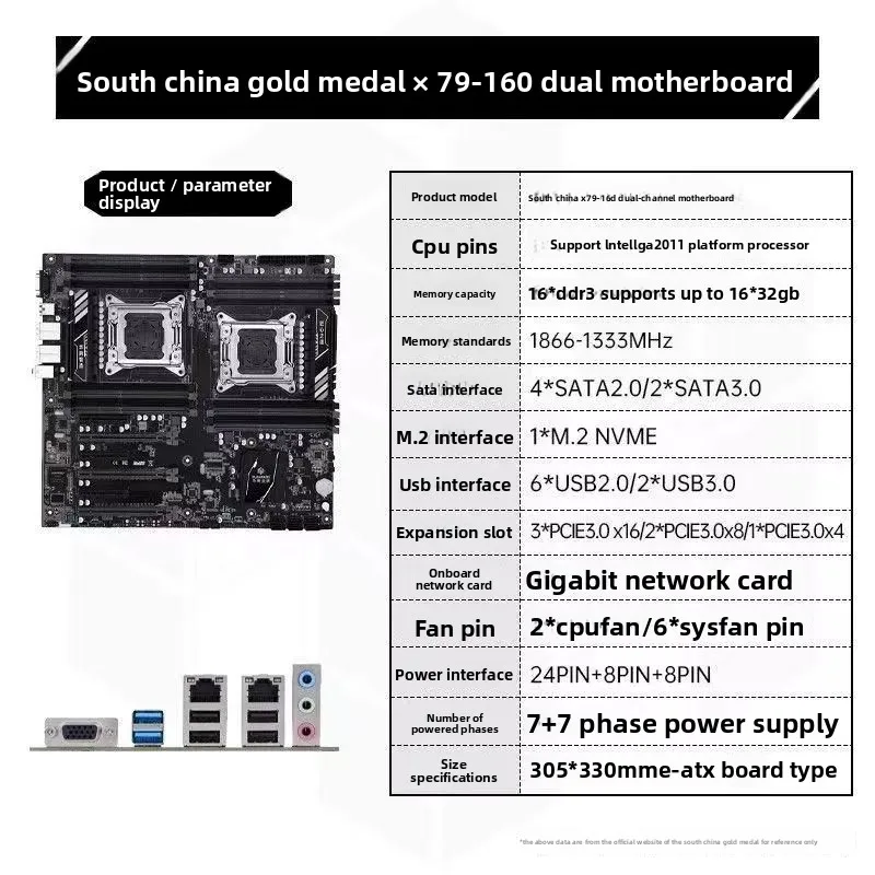 Двухканальная материнская плата Южного Китая Gold X79, настольный компьютер, новая 2011, контактная многооткрытая материнская плата E52680 V2/2696 V2