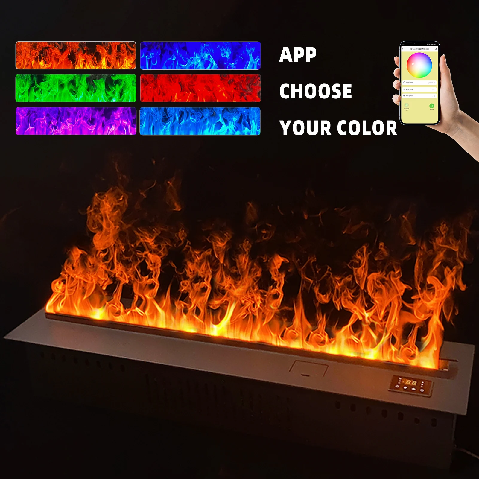 

App/Remote control Customize 3D Water Vapor Fireplace Smart Decoration Safety High-end Electric Steam Fireplace