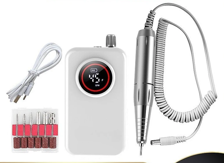 Hot Nail Drill Low Noise Rechargeable Portable Display Electric Nail File